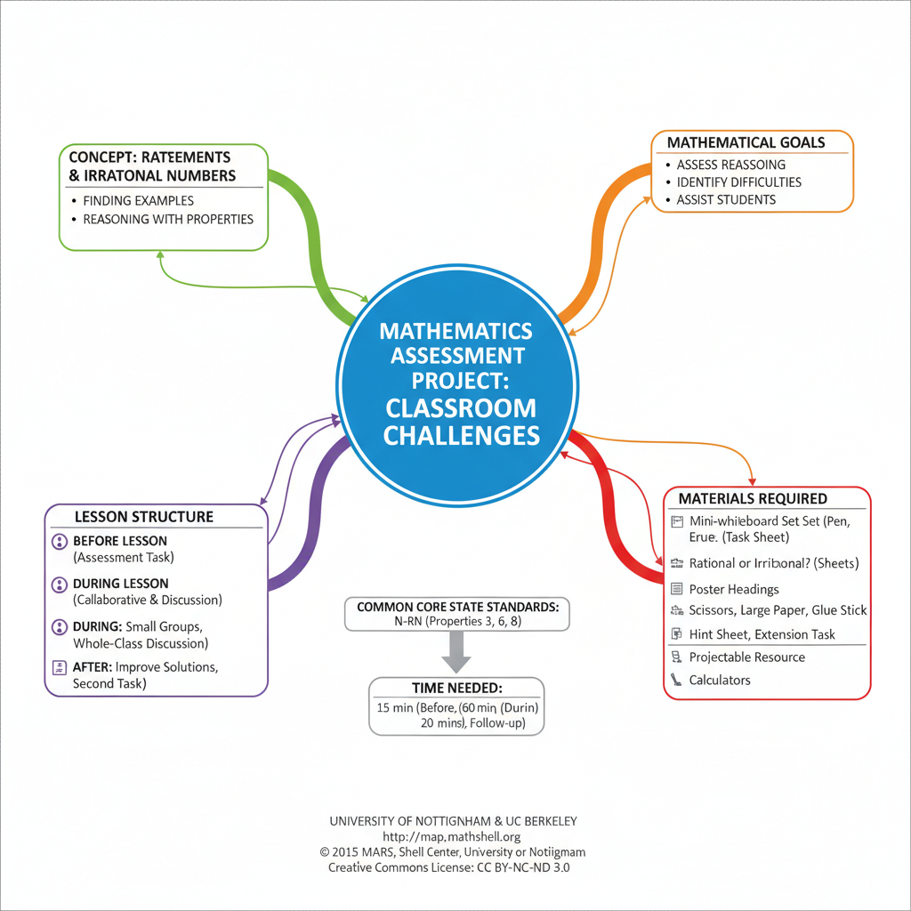 A mind map diagram showing the hierarchical structure of the lesson plan, starting with the central topic and branching out to goals, standards, activities, and key concepts.